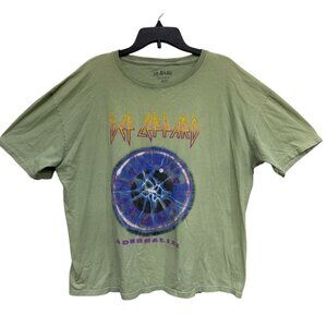 Def Leppard Adrenalize Green T-Shirt Size XL  100% Cotton  Short Sleeve